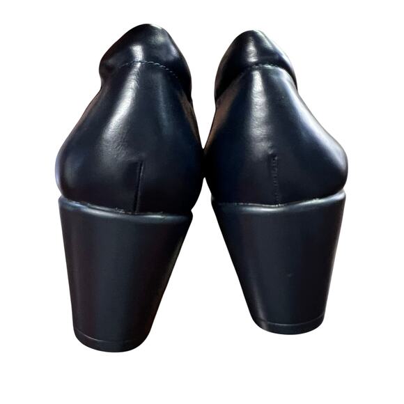 Athlefit Womens Chunky Block Heel Pumps Size 9 Navy Blue Lug Sole Slip On NWOB - Picture 6 of 9